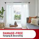 Command 10 lb Matte Black Curtain Rod Hooks, 2 Hooks and 4 Strips, No Drilling Home Decor and Room Decor, Use with Rod Diameters 0.5-0.75" | 10 lb, 4 Command Strips, Damage Free, Curtain Rods Hangers, Home and Room Decor