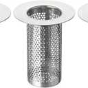 Uxcell 3Pcs Bathroom Sink Strainer, Fit for 1.42"-2" Drain Hole, 80mm/3.15" Deep Stainless Steel Sink Strainer for Shower and Floor Drain