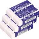 3 x 6 Pack Pencil Erasers, Large White Erasers for School, Art Erasers for Kids Drawing Bulk