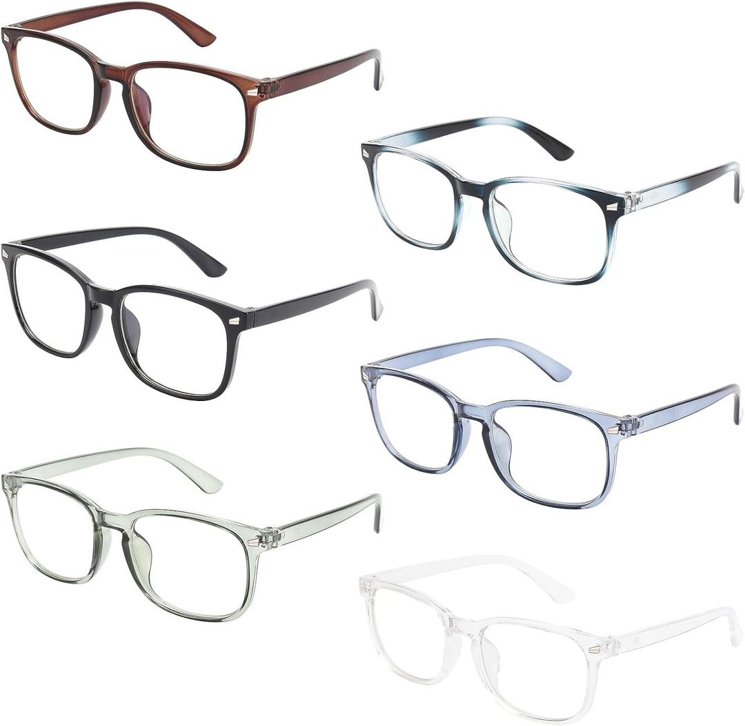 MIGSIR Blue Light Blocking Glasses for Computer Gaming, Fashion Fake Helps Reduce Screen Fatigue Eyeglasses for Women Men (N6 Pack Mix-03)