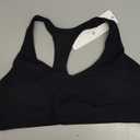 CRZ YOGA Butterluxe Racerback Sports Bras for Women - V Neck Supportive Padded Wireless Athletic Yoga Crop Top Black Medium