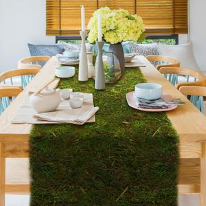 71" x 12" Dried Moss Table Runner Green Moss Sheet Roll for Crafts Preserved Moss Mat for Table Decoration Green Moss for Fairy Wedding Party Woodland Garden Decor