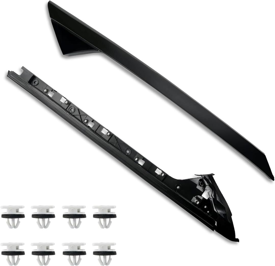 A-Pillar Molding Trim Kit Compatible with 2011-2019 Ford Explorer Left Driver Side Outer & Inner Windshield Molding Trim Replace BB5Z-7803145-AA 926-450 BB5Z-7803137-AA BB5Z-7803137-AB BB5Z-7803137-BA