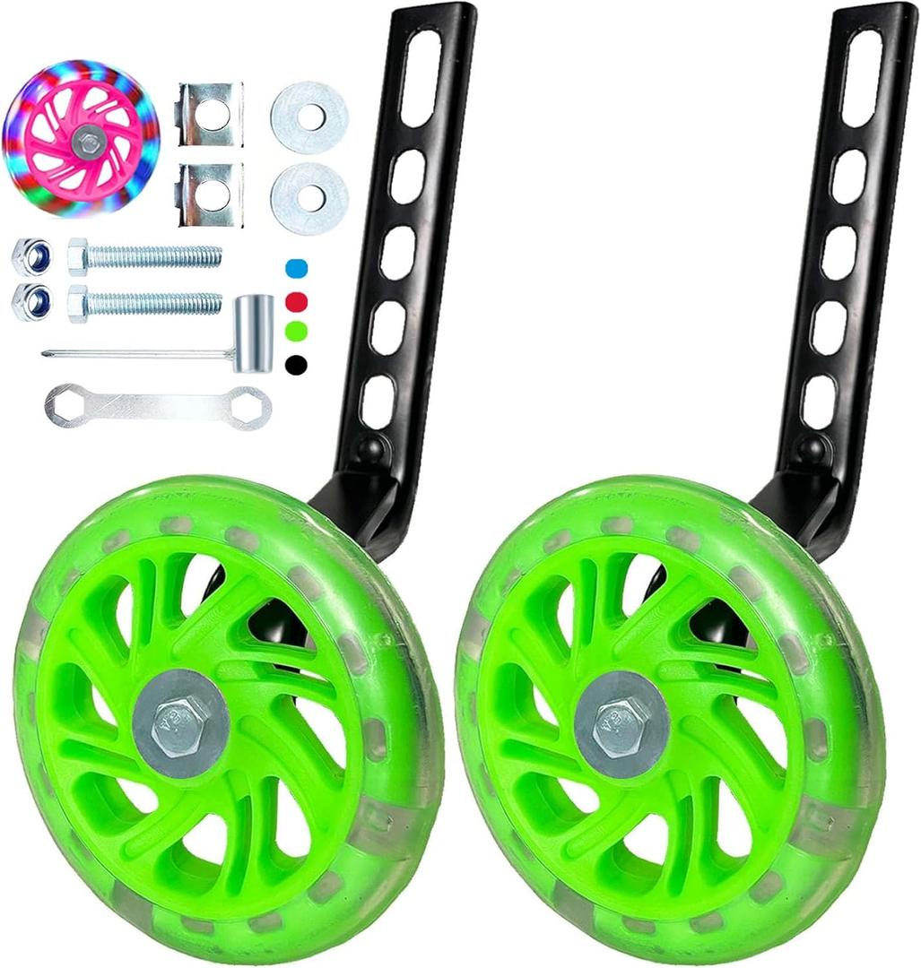 Training Wheels for Bicycle,Flash Mute Wheel Compatible for Bikes of 12-20 Inch 1 Pair
