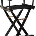 Casual Home Director's Chair ,Black Frame/Black Canvas,30" - Bar Height