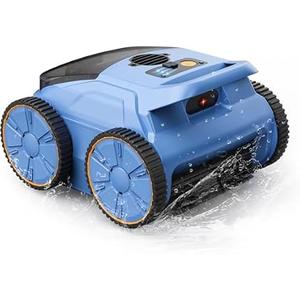 Cordless Robotic Pool Cleaner, 180 Mins Runtime Self-Parking Pool Vacuum for Above Ground Pools, Wall Climbing Automatic Pool Robot - NOT Suitable for Pools with Sharp Steps/ Raised Drains