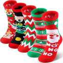 Labeol 5 Pairs Christmas Fuzzy Socks for Women Gifts,Funny Cute Cozy Fluffy Thermal Winter Warm Fuzzy Socks (Multicolour -01)