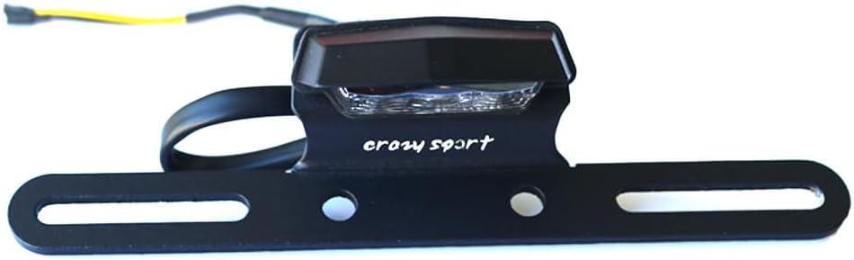 crazy sport 12V Universal License Plate LED Light ATV Lamp Bracket Car Motorcycle Rear Light (black)