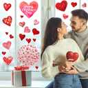 101pcs Valentine's Day Window Stickers Double-Sided Heart Window Clings Decals for Valentine's Day Wedding Party Home Windows Decoration Supply