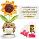 Gossby Inspirational Gift for Women - Handmade Positive Sunflower Crochet - Sometimes You Forget You're Awesome - Christmas, Birthday, Appreciation Thank You Gift for Coworker, Sister Friend, Teacher