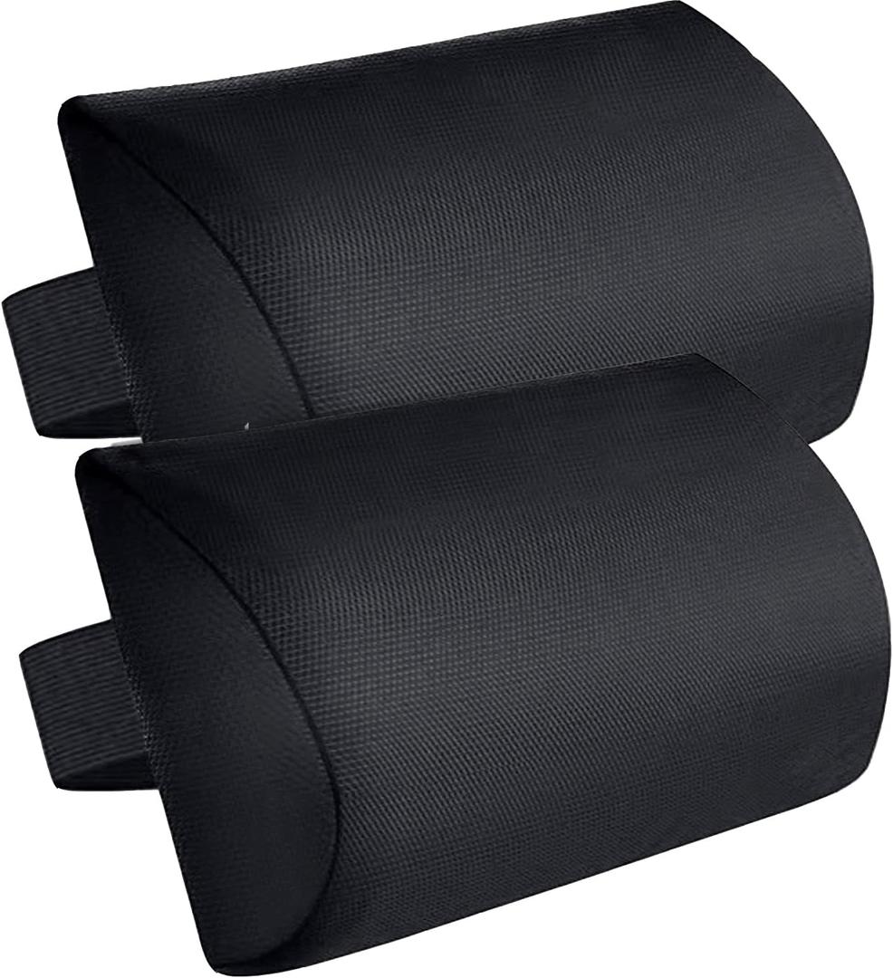 Zero Gravity Chair Set of 2 Replacement Pillow Headrest with Elastic Band, Universal Soft Removable Padded Cushion Head Pillow for Zero Gravity Lounge Folding Patio Lawn Recliner Chairs, Black