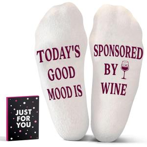 VICRAZY Wine Gifts for Men, Women - Funny Socks - Gifts for Lovers - Stuff, Stocking Stuffers