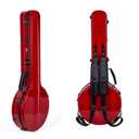 Crossrock Case - Fiberglass Banjo Case - Fits 11~12.5 inches Openback Styles - Padded Straps, Interior Compartment, Fixed & Removable Padding - Includes TSA Lock - Red
