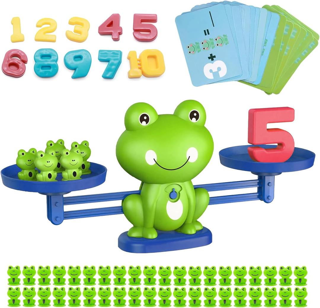 Snugzy Frog Balance Counting Toys, Number Counting Scale Games for Kids Cool Math Learning Games for Boys and Girls Preschool Kindergarten Learning STEM Montessori Educational Toys for 3+ (93 PCS)