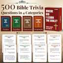 QUOKKA Bible Trivia Game for Adults  500 Bible Questions for Christians  Fun Christian Trivia Card Games for Adults & Family  Religious Gifts for Men and Women - 4 Rich Categories to Learn and Play