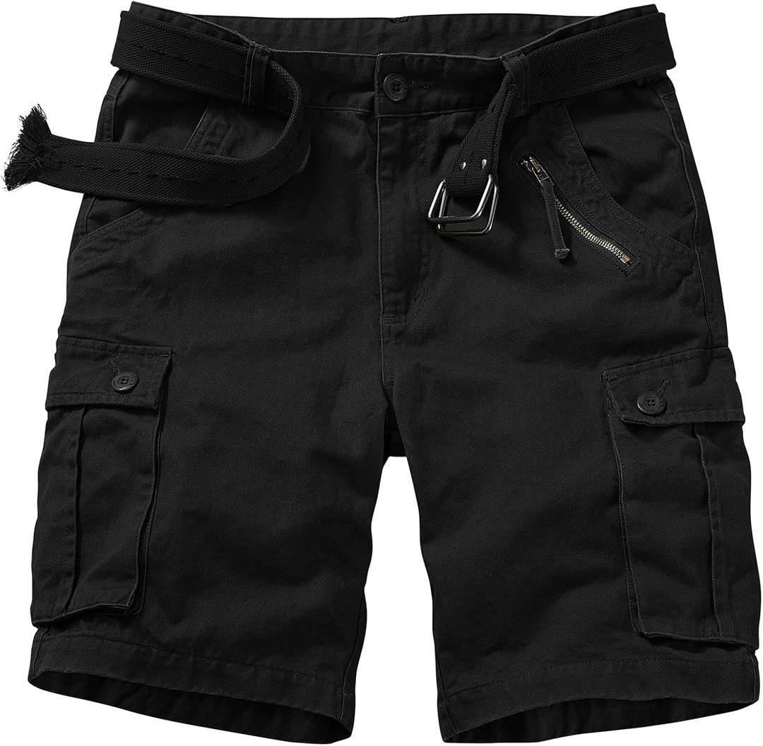 Cargo Shorts for Women Knee Length 7 Pockets Elastic Waist Bermuda Long Shorts for Outdoor Casual Hiking Summer (8)