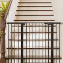 Cumbor 36" Extra Tall Baby Gate for Stairs, 29.7-48" Wide Dog Gates for Doorways, Auto Close Safety Gate for Babies and Pets, Easy Install, Pressure Mounted, Fits Doorways, Stairs, Entryways, Black