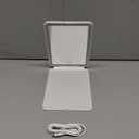 FUNTOUCH Rechargeable Travel Makeup Mirror with 72 Led Lights, Portable Lighted Beauty Mirror, 3 Color Lighting, Dimmable Touch Screen, Tabletop LED Folding Cosmetic Vanity Mirror (White)