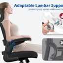 TRALT Ergonomic Office Chair - Desk Chair with Adjustable Headrest Lumbar Support Computer Chair - Mesh Comfy Chair with Flip-up Armrests - Gaming Chairs for Adults Home Office (Leather, Black), Pack of 1