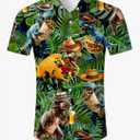 RAISEVERN Mens Hawaiian Shirt Casual Button Down Short Sleeve Tropical Beach Dress Shirt for Summer Holiday
Size L