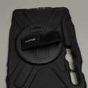 BRAECNstock for Samsung Galaxy Tab S10 Lite/ S10 FE/ S9 FE/ S9/ S8/ S7 5G Case 10.9"/11", Shockproof Protective Case with Pencil Holder, 360 Rotating Hand Strap & Stand, Shoulder Strap, Black (01 Black (Without Screen Protector))