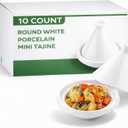 Restaurantware 3.5 Inch Tajine Pots 10 Mini White Appetizer Bowls - Tajine Style With Dome Cover White Porcelain Tiny Bowls Chip-Resistant For Samples Sauces Or Spices