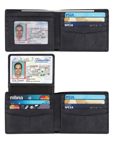Wallet for Men-Genuine Leather RFID Blocking Bifold Stylish Wallet With 2 ID Window