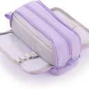 CICIMELON Large Capacity Pen Pencil Case with 4 Compartments, Multi-Slot Pencil Pouch Bag Aesthetic School Supplies Organizer for Teen Girls, Women, Adults (Purple)