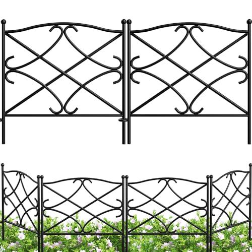 AMAGABELI GARDEN & HOME 5 Panels 32in(H)×10ft(L) Decorative Garden Fences and Borders for Dogs No Dig Metal Fence Panel Garden Edging Border Fence For Animal Barrier Fencing for Flower Beds Yard Patio