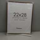 22x28 Picture Frame in Walnut, 22 x 28 Poster Frames for Wall, Solid Oak Wood Picture Frame 22"x28" with Glass, 22x28 Frame Matted to 18x24, 28x22 Wood Frame, 22 by 28 Art Frames, Walnut Color, 1 Pack