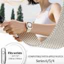 Metal Bracelet for Apple Watch Band 42mm 41mm 40mm 38mm 46mm 45mm 44mm for Women with Bling Case,Magnetic Slim Strap for iWatch Bands Series 11 10 9 8 7 6 5 4 3 SE SE3 Stainless Steel Mesh Loop iPhone