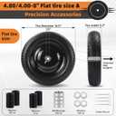 2PC 14.5" Wheelbarrow Tires, 4.80/4.00-8" Flat-Free Tire and Wheel, 5/8" Bearings, Extra 3/4" Bearing, Adjustable Center Hub for 3 to 7", Fits 4.80-8, 4.00-6, 3.50/2.50-8 Wheels, Maximum Load 300 lbs.
