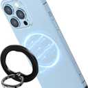 AUROX Magnetic Phone Ring Holder for iPhone 17 16 15 14 13 12 Magnetic Phone Grip for Magsafe Accessories 360 Rotation Adjustable Phone Finger Ring Grip Stand, Removable for Wireless Charging (Black)