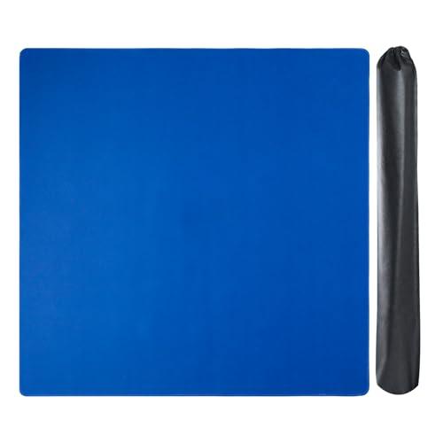 GUSTARIA Large Mahjong Mat with Black Carrying Bag (Blue,31.5 inches), Anti Slip and Noise Reduction Table Cover for Mahjong, Poker, Card Games, Dominoes, Board Games, Slip Resistant Mat