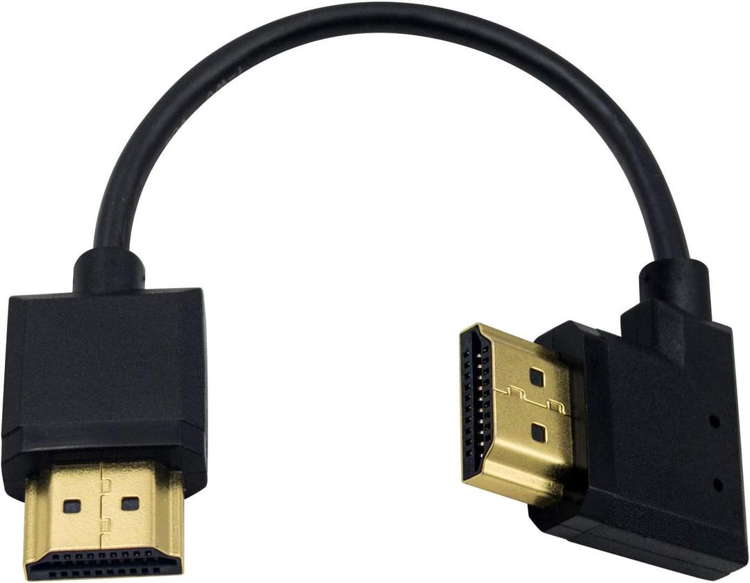 Duttek 4K Short HDMI Cable 6 Inch/15cm, Right Angled HDMI Male to Mlae Cable for 3D and 4K Ultra HD TV Stick HDMI 2.0 Cord (Extremely Thin)