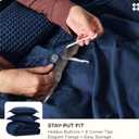 Bedsure Cotton Duvet Cover Queen - 100% Cotton Waffle Weave Navy Blue Duvet Cover Queen Size, PureWoven Breathable Bedding Set for All Season, 3 Pieces, 90"x90"