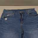 ZOLUCKY Women's Casual Summer Denim Shorts Mid Waisted Stretchy Ripped Jean Shorts with Pockets (Medium, C1 Navy)