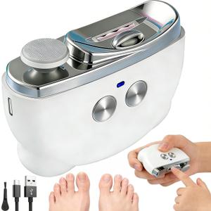 Electric Nail Clipper, Electric Automatic Nail Clippers for Seniors with LED Light & 3 Speeds, Safe Painless Nail Cutter for Seniors, Adults, Kids and Babies for Fingernails and Toenails (White)