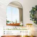14 x 12 inch Glass Arched Bathroom Mirror, Frameless Wall Mounted Vanity Mirror for Bathroom, Bedroom, Entryway, Living Room, Hallways