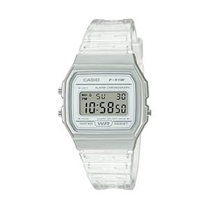 Casio Quartz Watch with Resin Strap, Clear, 20 (Model: F-91WS-7CF)