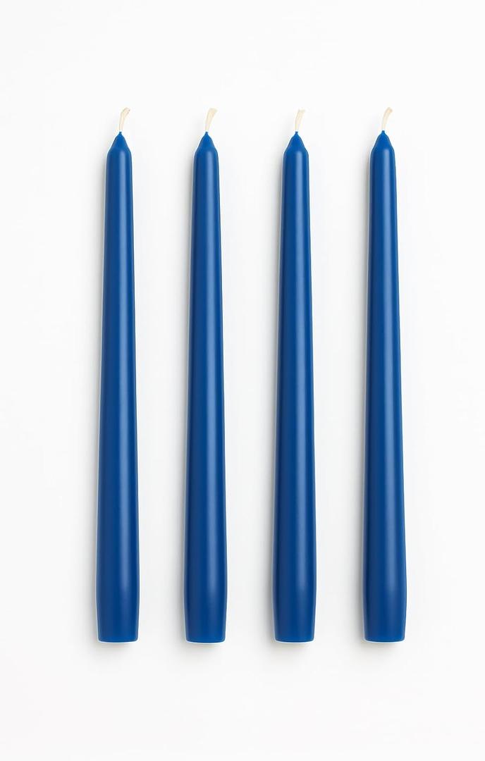 Dinil Orange Taper Candles 10 Inch Tapered Candles Set of 4 Unscented Taper Candles Decorative Long Candlesticks for Decoration, Festival, Dinner, Party Long Burning Time Blue