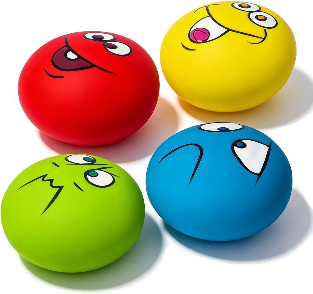Squeaky Dog Toys for Small Dogs 2.2", Flat Squeaky Dog Balls Small Dog Toy Ball, Latex Dog Squeaky Toys Ball Indoor, Outdoor