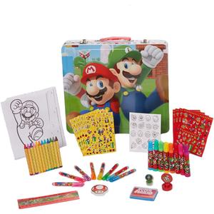 Innovative Designs Mario Brothers Super Mario Deluxe Activity Set with Carrying Tin, Coloring Sheets, Tattoos, Stickers, & Art Supplies