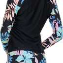 Hurley Womens Two Piece Rash Guard & Swim Shorts, Long Sleeve Swim Shirt, Quick Dry Swimsuits UPF 50+ SPF Sun & UV Protection S