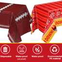 Oudain 2 Pack Football Party Decorations Disposable Football Tablecloth Red and Gold Plastic Touchdown Table Cover Red and Gold Decoration Runner for Birthday Game Day Party Games Decor 54 x 108 Inch