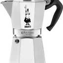 Bialetti - Moka Espress: Iconic Stovetop Espresso Maker, Makes Real Italian Coffee, Moka Pot 6 Cups (6 Oz), Aluminium, Silver