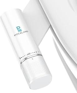 Ultra-Slim Bidet Attachment, Posterior&Feminine Wash-(Retractable Dual Nozzles), Non-Electric Bidet Attachment for Toilet Seat, Adjustable Fresh Cold Water Pressure, Stainless Steel Inlet (White)