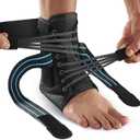 AGPTEK Ankle Brace for Women Men, Adjustable Lace-Up Ankle Support with Removable Splints for Sprained Ankle, Injury Recovery, Ankle Stabilizer Wrap for Basketball Volleyball Sports, Blue, S (Black, S)
