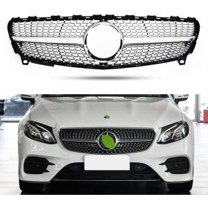 Diamond Bumper Grille Compatible with 2005 2006 2007 2008 Mercedes Benz W164 ML-Class ML320 ML350 ML500 ML550 ML63 AMG Upper Mesh Bumper Grille chrome