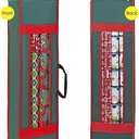 ProPik Christmas Wrapping Paper Storage Organizer Bag with Pocket and Handles Including Hanging Loop Heavy Duty Material with Clear Window 47 x 10 x 10 Inch Fits 40" Long Rolls (Green, 1 Count)